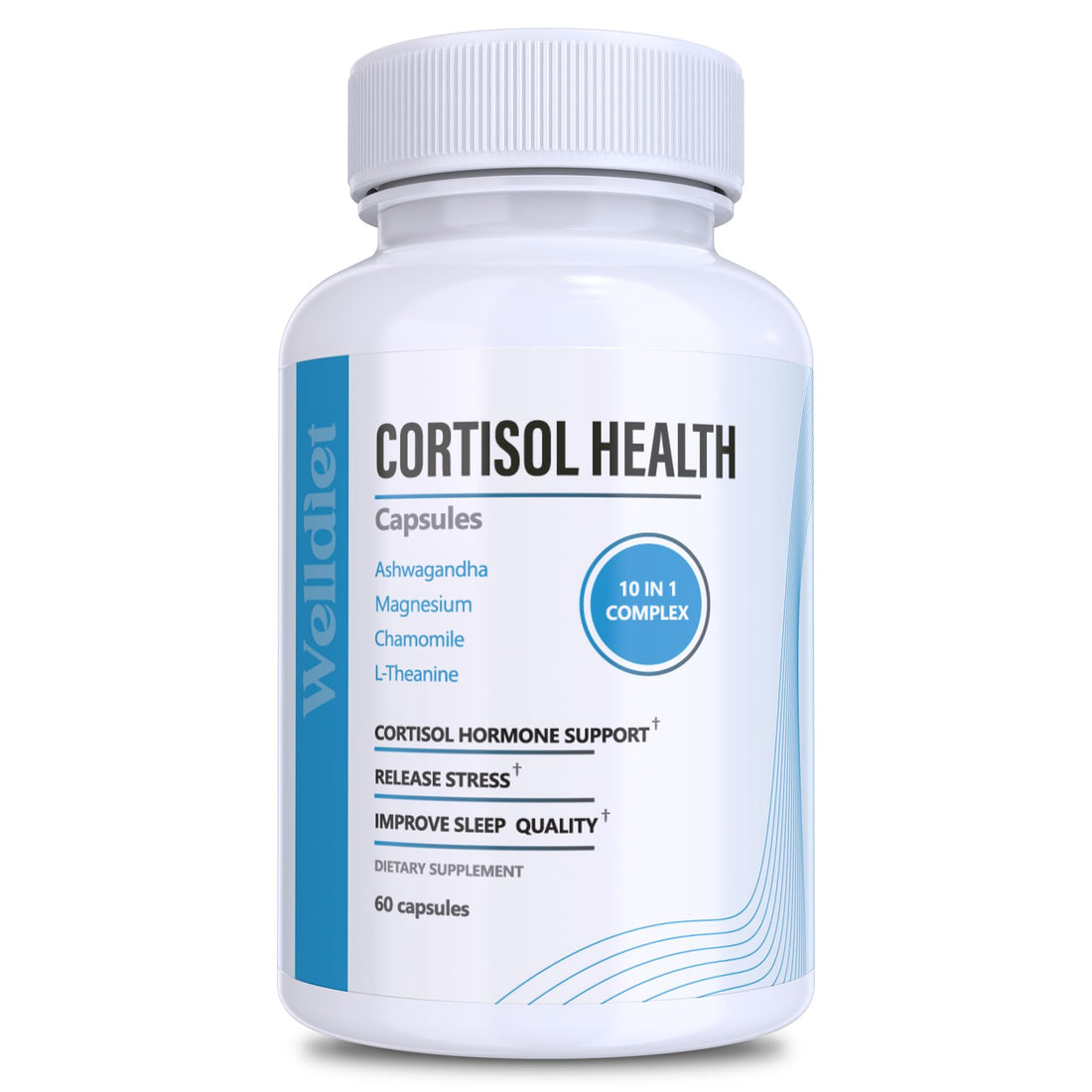 10-in-1 Cortisol Supplements with Magnesium, Ashwagandha, Chamomile, L-Theanine, St. John's Wort, Rhodiola, 60 Capsules, Cortisol Supplements For Women -& Men, Cortisol Reducer, High cortisol - OzHealthStandard