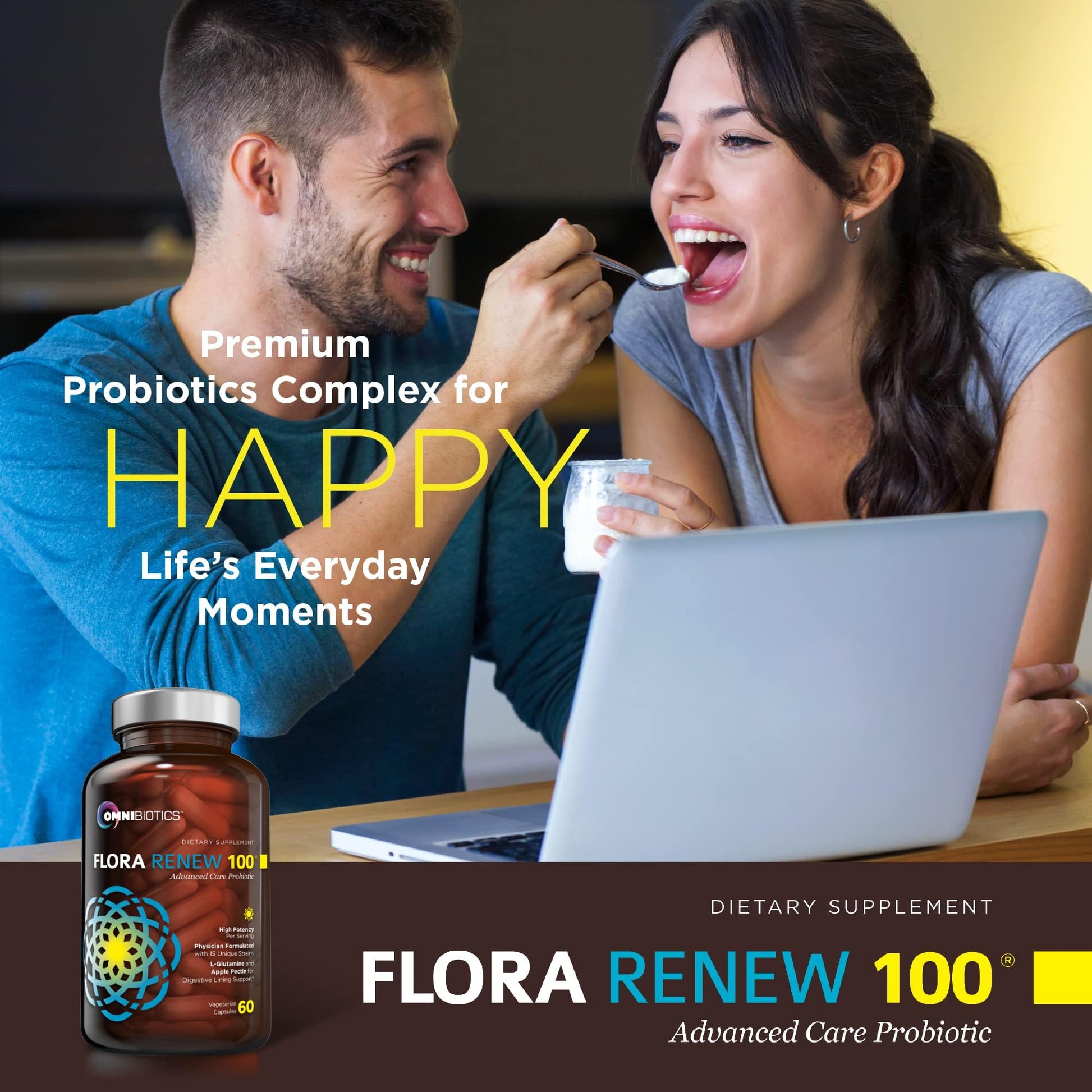 100 Billion Probiotics - 15-Strain Probiotic for Women & Men, DRCaps Delayed Release, Prebiotics, L-Glutamine, Apple Pectin, Gut Lining Support, Shelf Stable, Non-GMO, 60 Vegan Capsules for Adults - OzHealthStandard