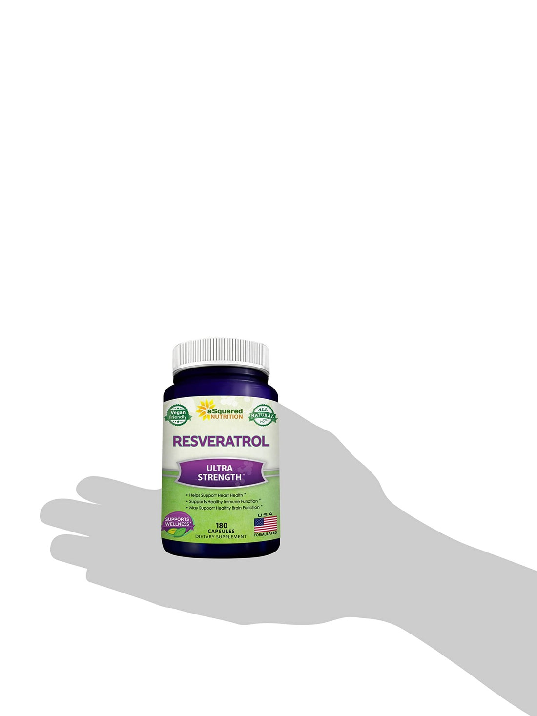 100% Natural Resveratrol - 1000mg Per Serving Max Strength (180 Capsules) Antioxidant Supplement, Trans-Resveratrol Pills - OzHealthStandard