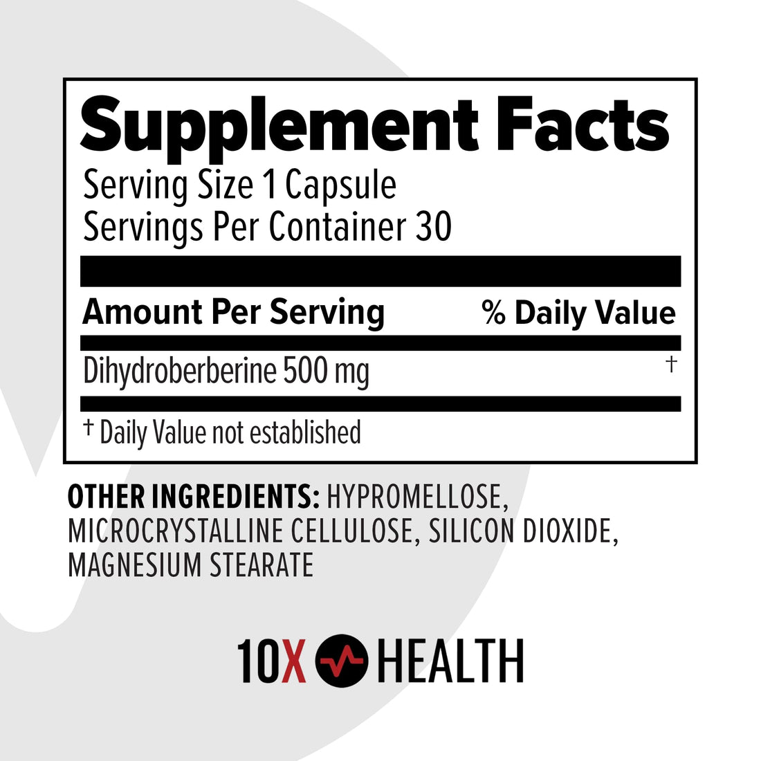 10X Health Berberine Supplement 500mg - Contains Dihydroberberine Supplement for Better Absorption - Supports Cardiovascular & Gut Health - OzHealthStandard