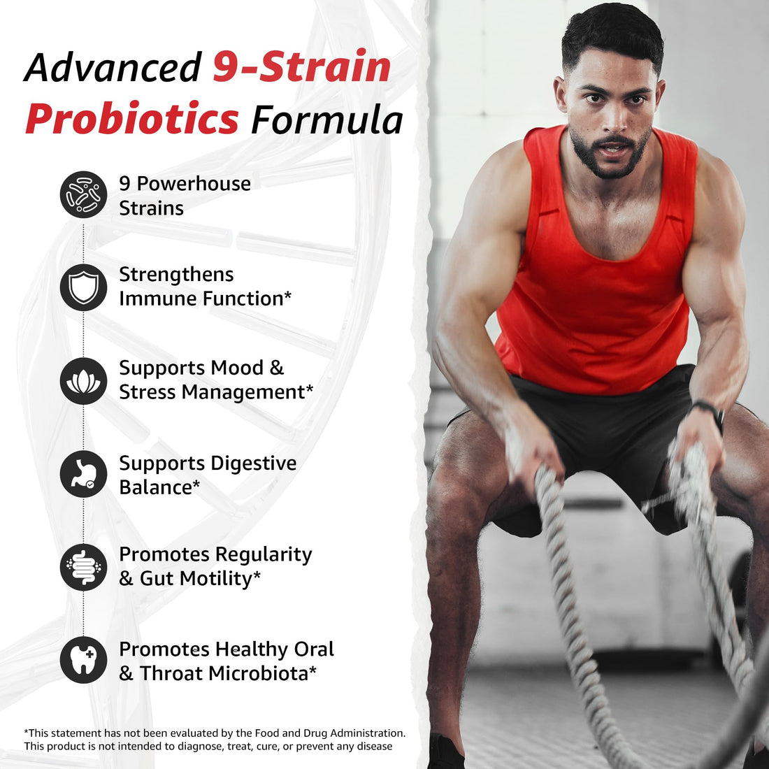 10X Health Probiotics for Men - 60 Capsules Immune Support Supplement & Probiotics for Digestive Health with Lactobacillus Rhamnosus, - OzHealthStandard