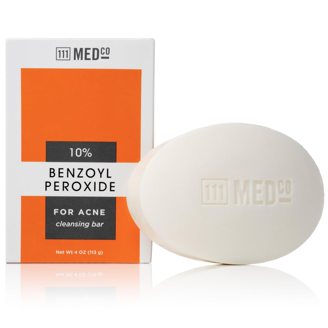 111MedCo 10% Benzoyl Peroxide Acne Treatment Cleansing Bar, Maximum Strength Medicated Face & Body Soap‑Free Bar - OzHealthStandard