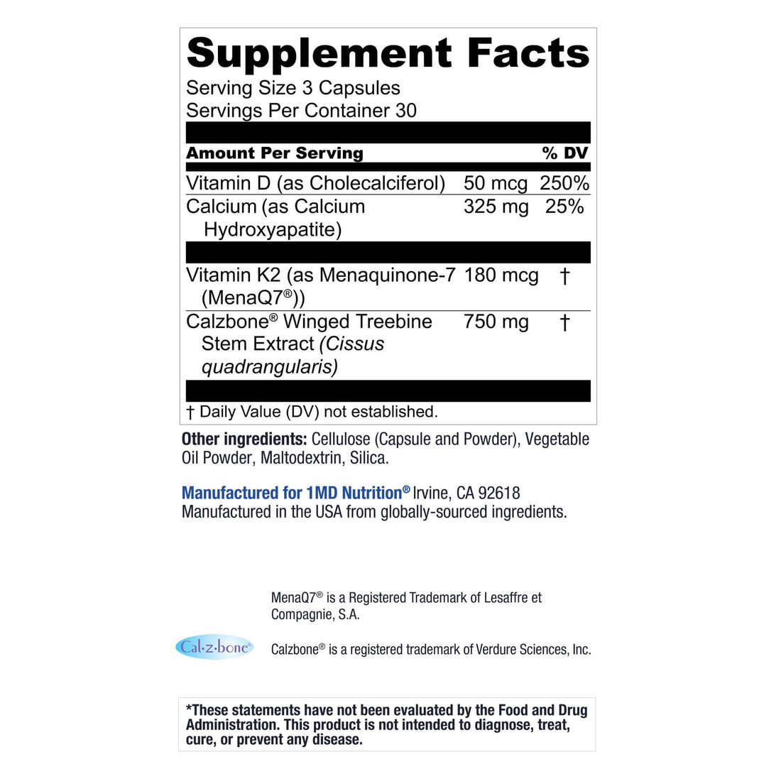 1MD Nutrition OsteoMD for Comprehensive Support - Supplement for Women and Men - Promote Density w/Vitamin D - Hydroxyapatite - OzHealthStandard