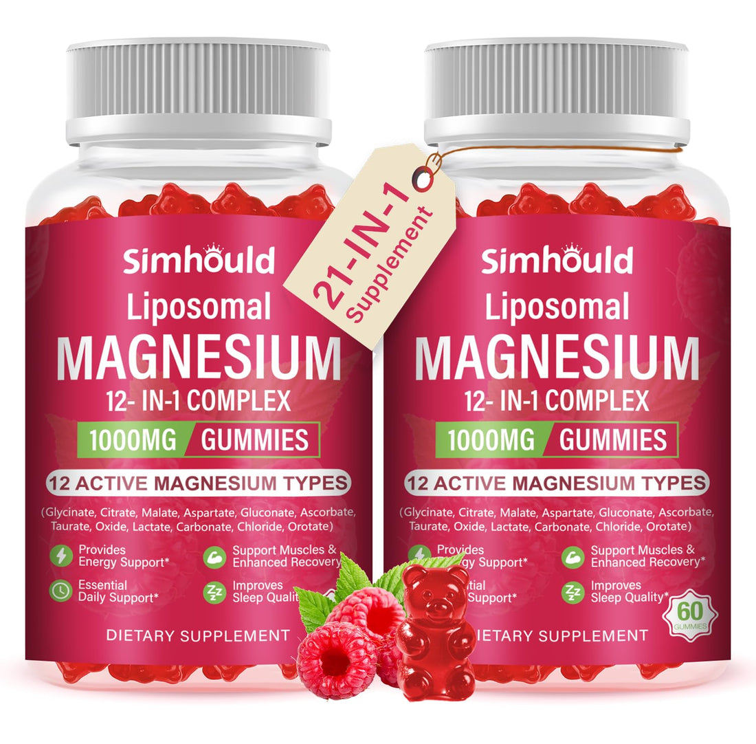 2 Packs Liposomal Magnesium Complex Gummies-as 12 Forms of Magnesium Citrate,Glycinate,Malate,Oxide,and More with Vitamin D3, B6,C, Ashwagandha & CoQ10 for Women and Men - OzHealthStandard
