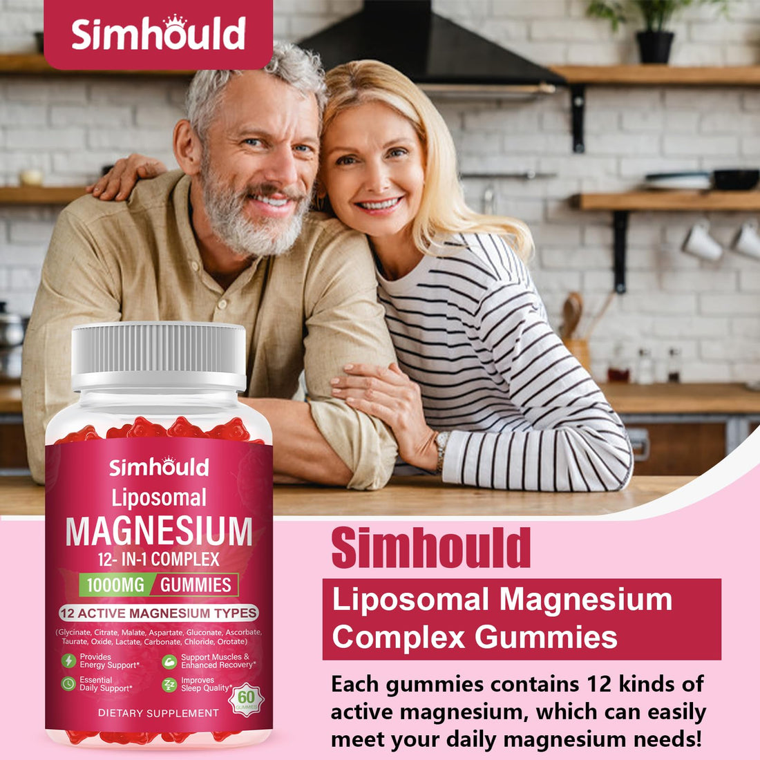 2 Packs Liposomal Magnesium Complex Gummies-as 12 Forms of Magnesium Citrate,Glycinate,Malate,Oxide,and More with Vitamin D3, B6,C, Ashwagandha & CoQ10 for Women and Men - OzHealthStandard