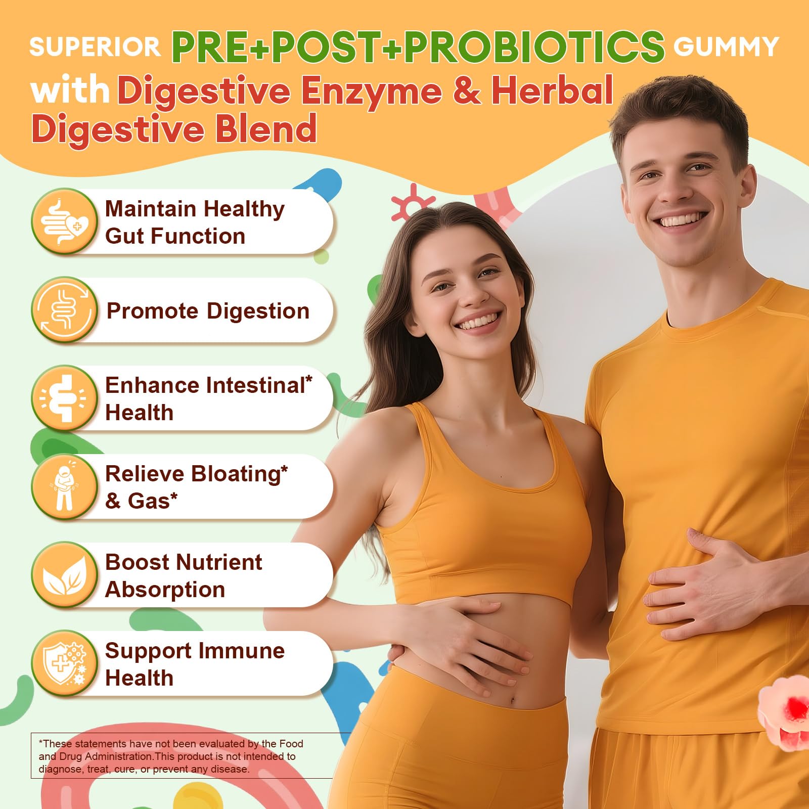 (2 Packs) Totaria Sugar Free 5-in-1 Probiotic Prebiotic Postbiotic Gummy, Probiotics for Women Men with Digestive Enzymes, Peppermint, Complete Immune, Gut & Digestive Support, Vegan Strawberry Flavor - OzHealthStandard