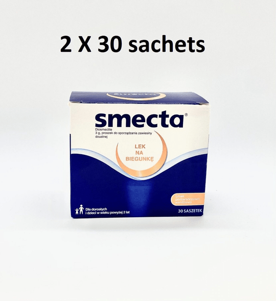 2 x 30 SMECTA Acute & Chronic Diarrhoea Adult & Children 30 sachets - Natural Instant - OzHealthStandard