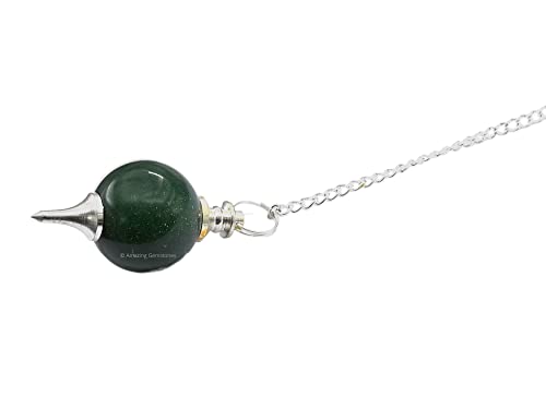 Green Aventurine Crystal Ball Pendulum for Divination - Dowsing Pendulum Necklace with Chain Amazing Gemstone buy supplements canada