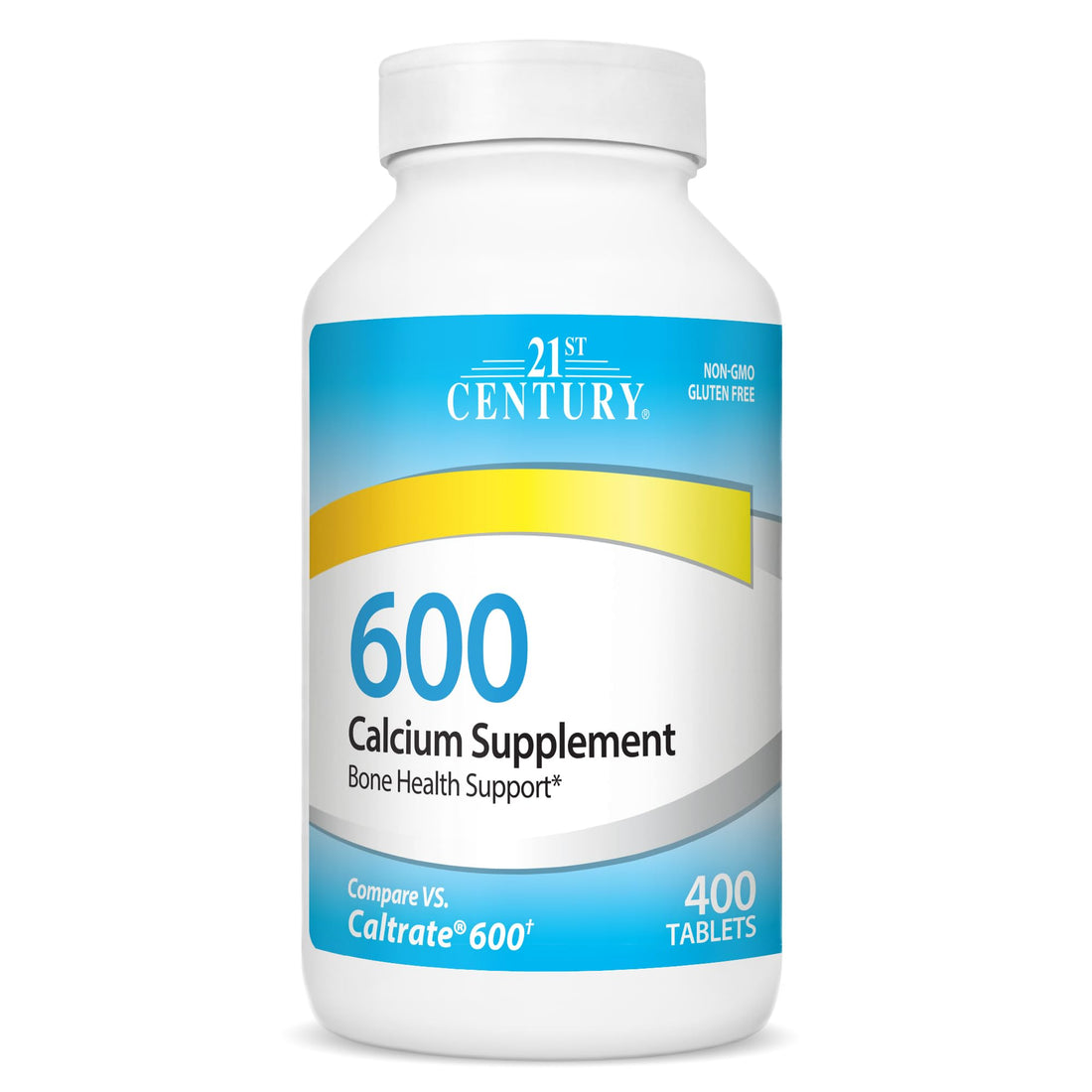 21st Century Calcium 600 mg Supplement (400 Tablets), Vegan-Friendly Bone Strength Calcium Supplement, Non-GMO & Gluten-Free Calcium Carbonate, - OzHealthStandard