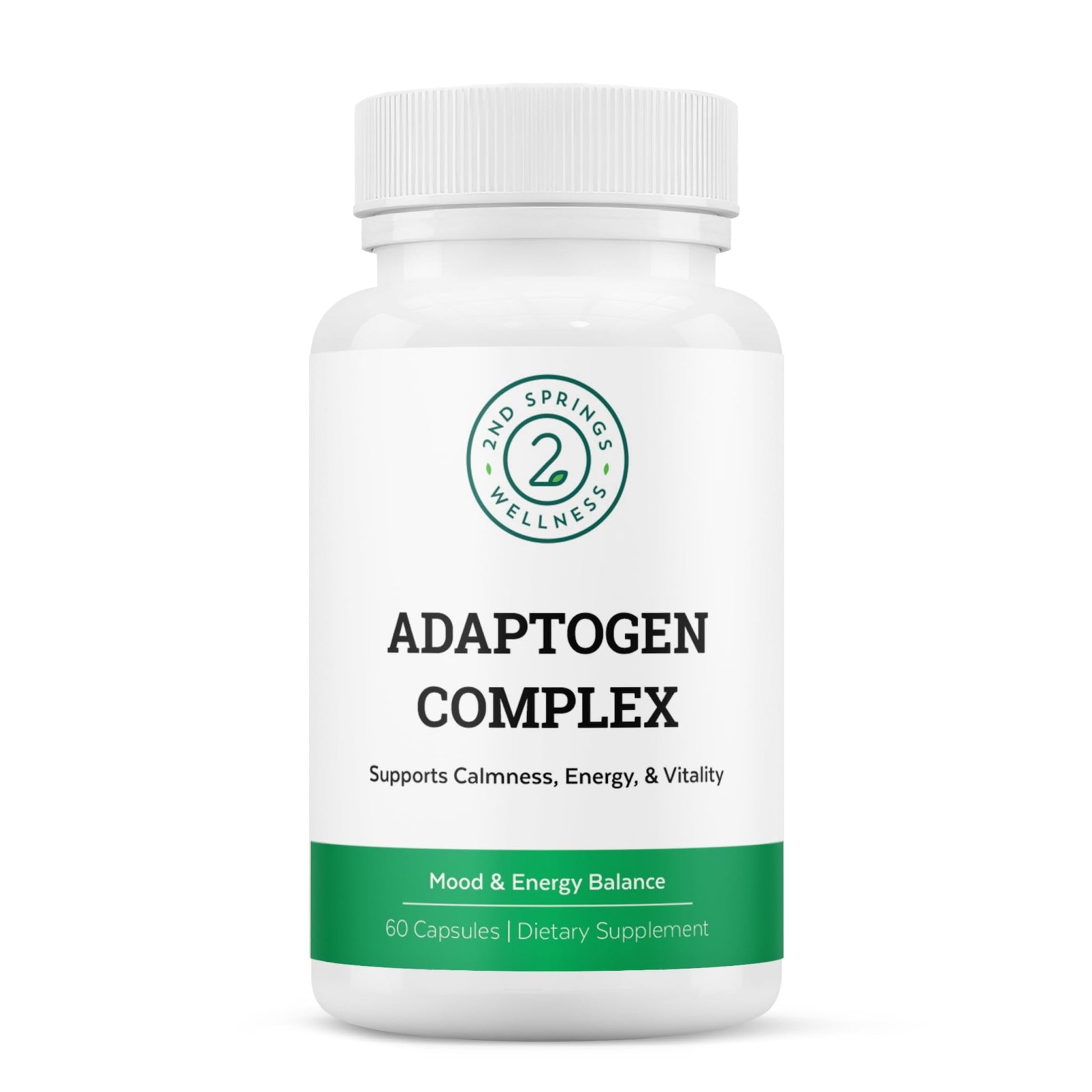 2nd Springs Adaptogen Complex Calmness, Energy and Vitality Booster - Ashwagandha, Schisandra, Astragalus, Ginseng, Rhodiola, and More - Adrenal Support Supplements - 60 Ct - OzHealthStandard