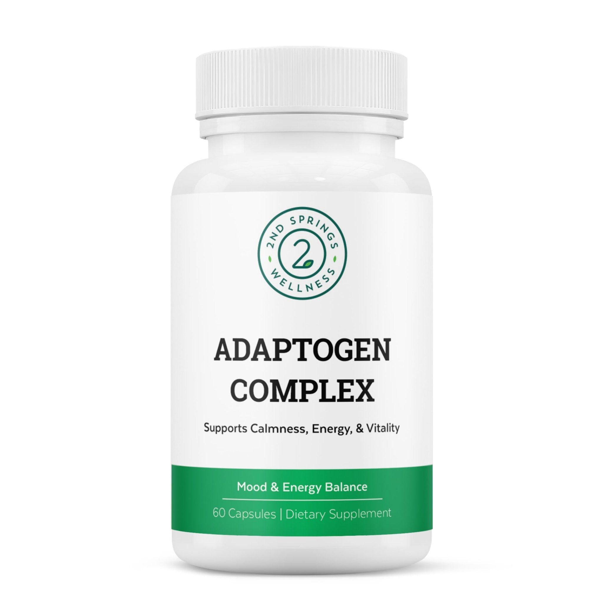 2nd Springs Adaptogen Complex Calmness, Energy and Vitality Booster - Ashwagandha, Schisandra, Astragalus, Ginseng, Rhodiola, and More - Adrenal Support Supplements - 60 Ct - OzHealthStandard