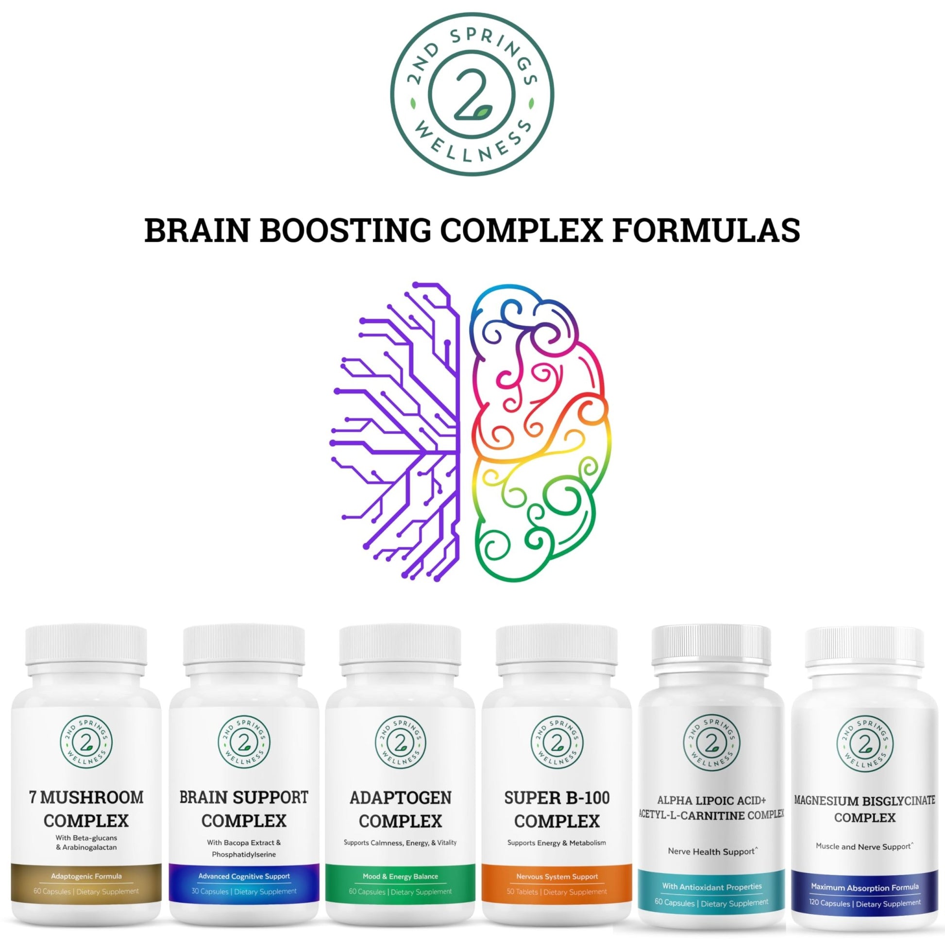 2nd Springs Adaptogen Complex Calmness, Energy and Vitality Booster - Ashwagandha, Schisandra, Astragalus, Ginseng, Rhodiola, and More - Adrenal Support Supplements - 60 Ct - OzHealthStandard