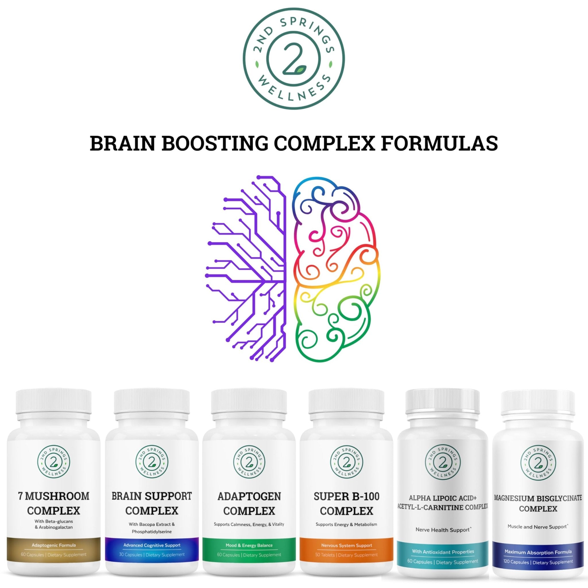 2nd Springs Adaptogen Complex Calmness, Energy and Vitality Booster - Ashwagandha, Schisandra, Astragalus, Ginseng, Rhodiola, and More - Adrenal Support Supplements - 60 Ct - OzHealthStandard