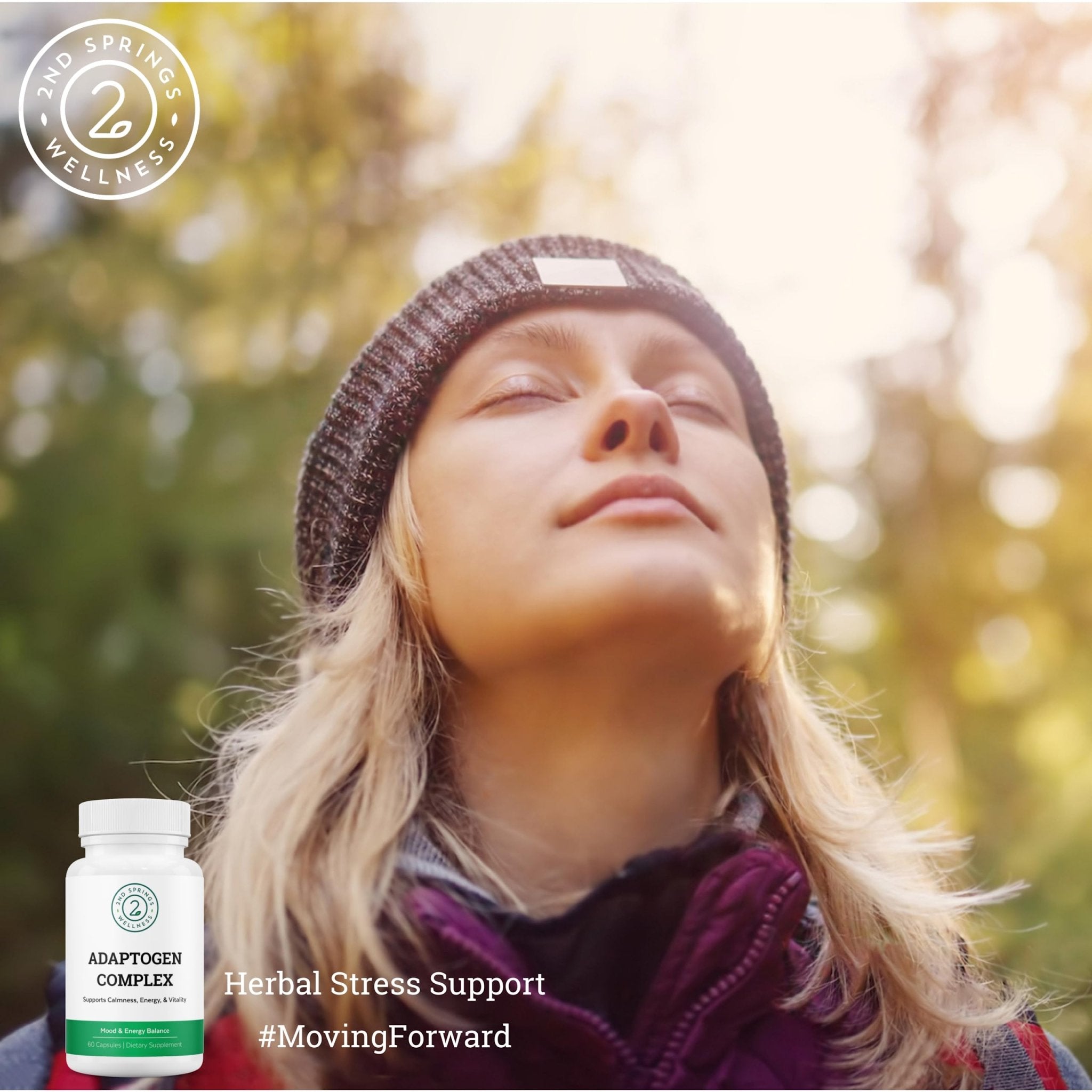 2nd Springs Adaptogen Complex Calmness, Energy and Vitality Booster - Ashwagandha, Schisandra, Astragalus, Ginseng, Rhodiola, and More - Adrenal Support Supplements - 60 Ct - OzHealthStandard