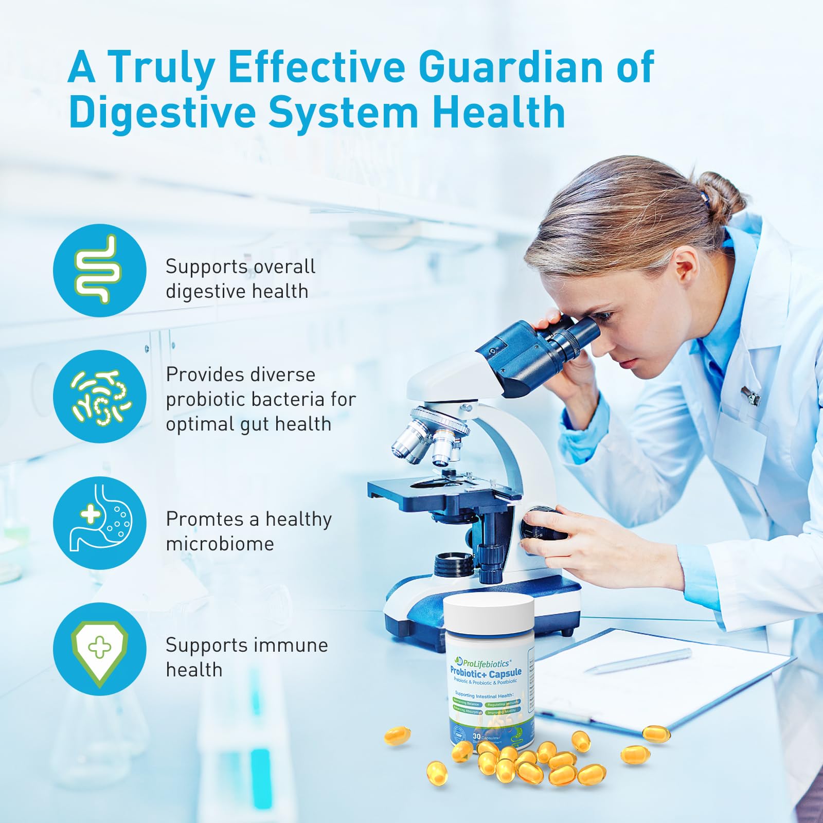 3-in-1 Probiotics for Gut and Digestive Health,Immune Support,Supplements Supporting Occasional Constipation,Diarrhea,Gas,Bloating,Delayed-Released Designed to Thrive, 30 Vegan Capsules - OzHealthStandard