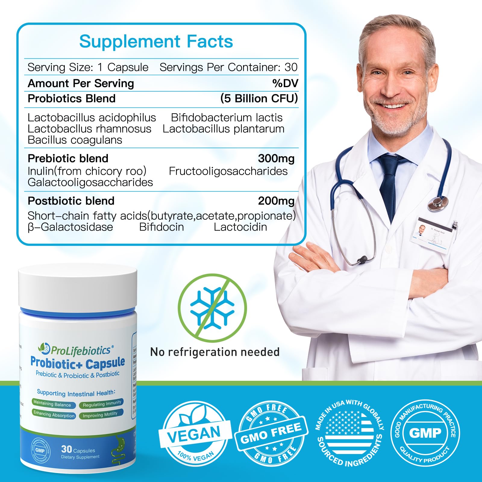 3-in-1 Probiotics for Gut and Digestive Health,Immune Support,Supplements Supporting Occasional Constipation,Diarrhea,Gas,Bloating,Delayed-Released Designed to Thrive, 30 Vegan Capsules - OzHealthStandard