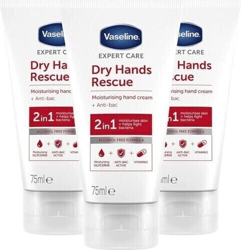 3 X Vaseline Expert Care Dry Hands Rescue Moisturises Protects against Bacteria - OzHealthStandard