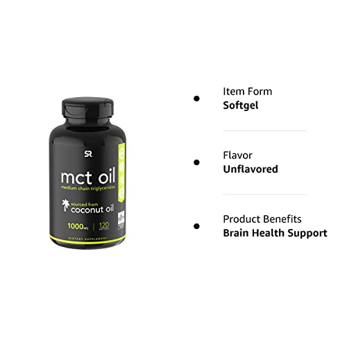 Sports Research Keto MCT Oil Capsules derived from Coconut Oil | Keto Fuel for The Brain Sports Research buy supplements canada