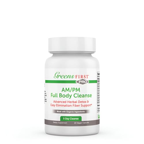 Greens First Full Body AM/PM Cleanse, 20 Veggie Capsules – Supplement for Natural Detox Greens First buy supplements canada