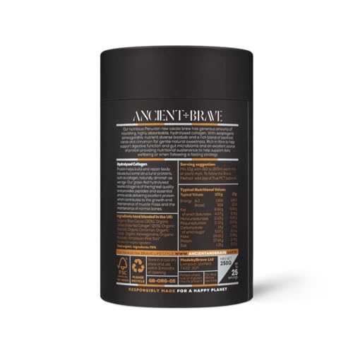 Ancient + Brave - Cacao + Collagen Powder 250g - Peruvian Raw Cacao Hot Chocolate with Grass-Fed Hydrolysed Bovine Collagen Ancient + Brave buy supplements canada