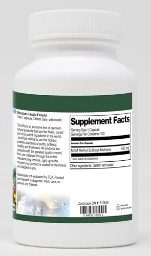 MSM - 450 mg (100 Capsules, ZIN: 510649) - 3 Pack Terravita buy supplements canada