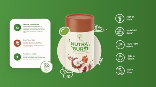 NutraBurst Pea Protein Shake with Probiotics, prebiotics, and Oats 500g - Chocolate Flavoured Nutree Gut buy supplements canada