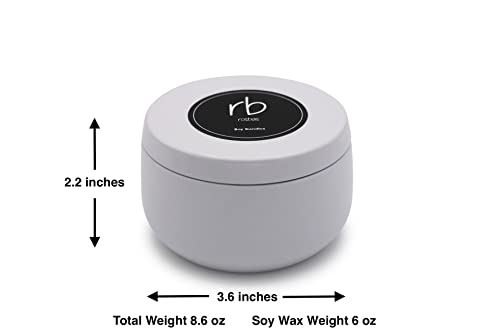 Rosbas Candle, Fraser Fir Scented, Natural Soy Wax, White Metallic Tin, 6 oz, Cotton Wick, Long Burn Time rosbas buy supplements canada