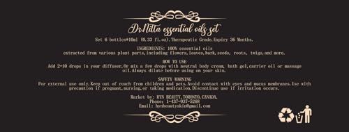Essential Oils Set 100% Pure Natural DR.NITTA Top 6 Oils for Massage,Diffusers,Humidifier DR.NITTA buy supplements canada