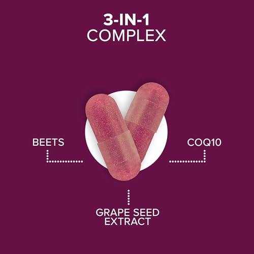 Qunol Beets Capsules for Blood Pressure Support, 3 in 1 Beets + CoQ10 + Grape Seed Qunol buy supplements canada