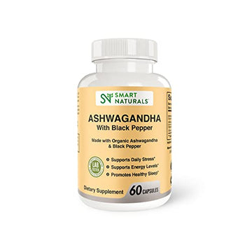 Smart Naturals Organic Ashwagandha with Black Pepper Herbal Supplements, Relieves Smart Naturals buy supplements canada