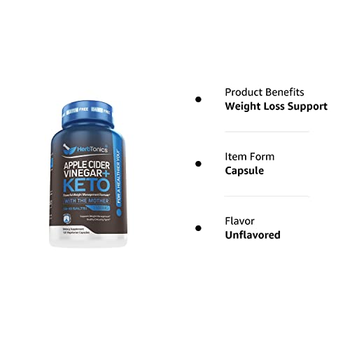 Herbtonics Apple Cider Vinegar Capsules Plus Keto BHB | Fat Burner & Weight Loss Herbtonics buy supplements canada