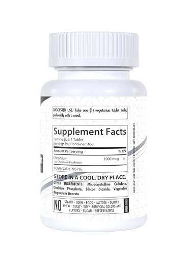 Chromium Picolinate 1000mcg | 400 Tablets | Support Carbohydrate Breakdown & Metabolism Healthfare buy supplements canada