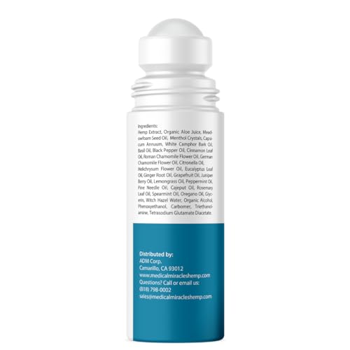 Medical Miracles New Hemp Oil Roll On - Ideal for Muscles, Hips, Joints, Neck, Back, Elbows, Fingers, Hands, and Knees (1500mg Roll-On) Medical Miracles buy supplements canada