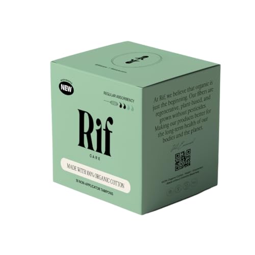 Rif Care Organic Cotton Non Applicator Tampons Regular Absorbency 18 Count Rif care buy supplements canada