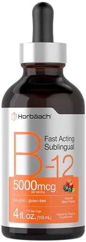 B-12 | 5000mcg | 4oz | Natural Berry Flavor Fast-Acting Sublingual Liquid Vitamin Horbäach buy supplements canada
