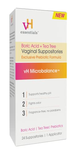 vH essentials Boric Acid + Tea Tree Vaginal Suppositories - Prebiotics Formula with Lactic Acid vH essentials buy supplements canada