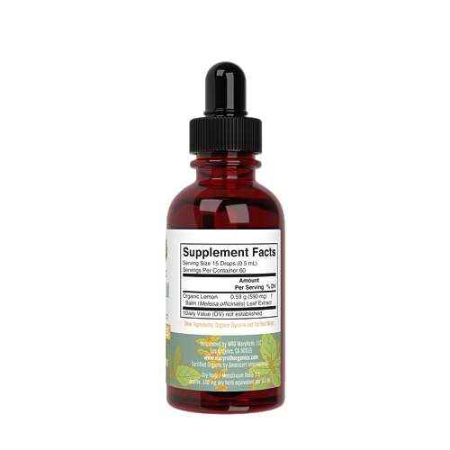 MaryRuth Organics Lemon Balm Leaf Liquid Extract | Mood Support | Relaxation | Calming | Nervine Herbal | Lemon Balm Tincture | USDA Organic | Vegan | Non-GMO | Gluten Free | 1 Fl Oz MARYRUTH'S buy supplements canada