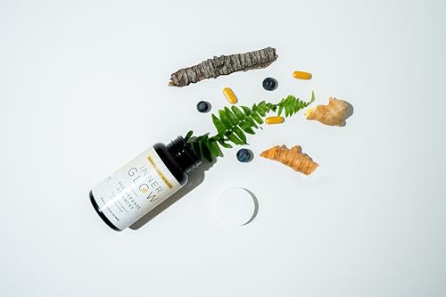 Inner Glow Age Defense Vitamins - Dermatologist and Plastic Surgeon Developed to Fight photoaging and Melasma, Polypodium Leucotomos Antioxidant Formula – Vegan, Gluten-Free – 60 Capsules Inner Glow buy supplements canada