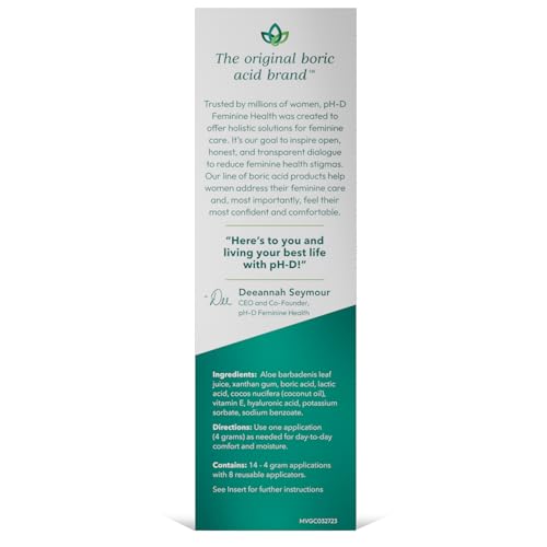 Boric Acid Moisturizing Vaginal Gel with Hyaluronic Acid, Vitamin E for Vaginal Dryness by pH-D pH-D Feminine Health Support buy supplements canada