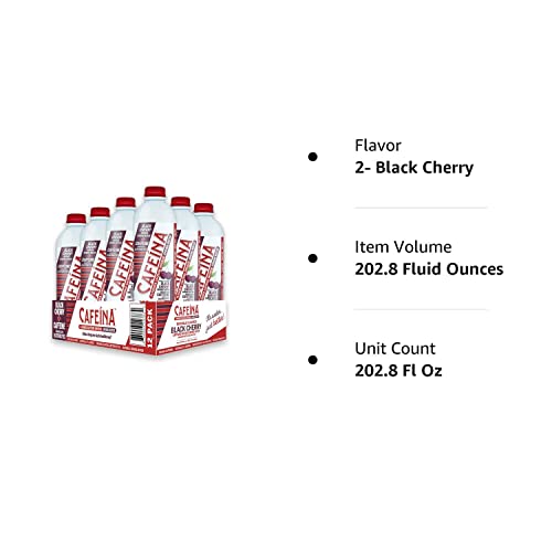 Cafeina - Naturally Flavored Black Cherry Caffeinated Spring Water (12 Pack) - 100mg Caffeine CAFEINA buy supplements canada