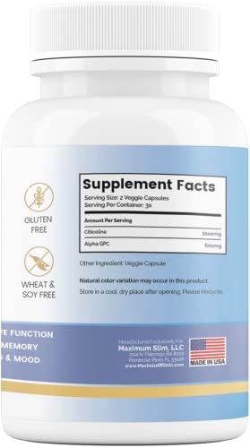 Maximize Within Alpha GPC + Citicoline 60 Ct, 1600mg Concentrated Formula- 99%+Highly Purified & Bioavailable Nootropic-Cognitive Enhancer, Supports Memory, Brain Function, Boosts Focus, Mood & Energy Maximize Within buy supplements canada