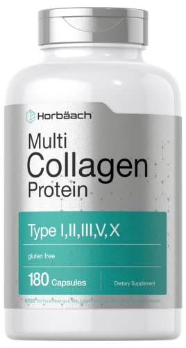 Multi Collagen Protein 2000 mg | 180 Capsules | Type I, II, III, V, X | Collagen Peptide Pills Horbäach buy supplements canada