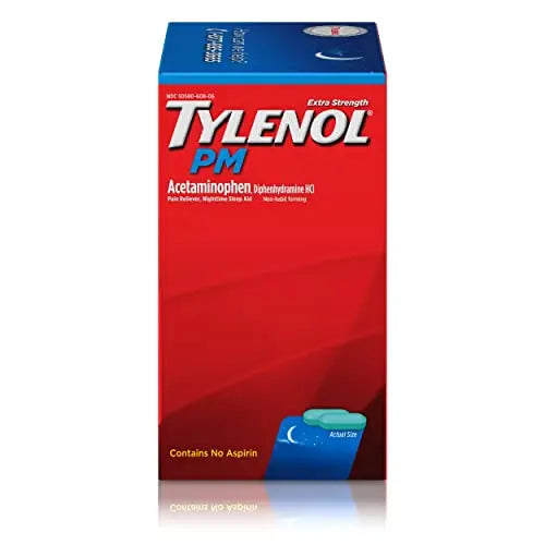 Tylenol PM Extra Strength Nighttime Pain Reliever Sleep Aid Caplets with Acetaminophen & Diphenhydramine HCl, Relief for Nighttime Aches & Pains, Travel Size, 50 Packs of 2 Caplets Tylenol buy supplements canada
