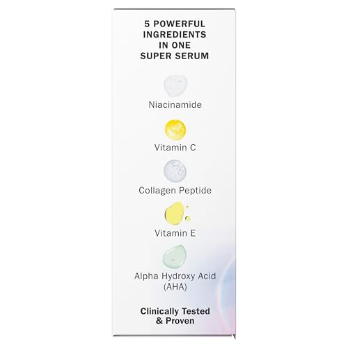 Olay Super Serum - Glow Serum for Face - Activated Niacinamide, Vitamin C & E, Collagen Peptide, AHA - 5-in-1 Benefits - Brightens, Hydrates, Smooths, Firms, Evens Tone, Proactive Anti-Aging, 1.7 Oz Olay buy supplements canada