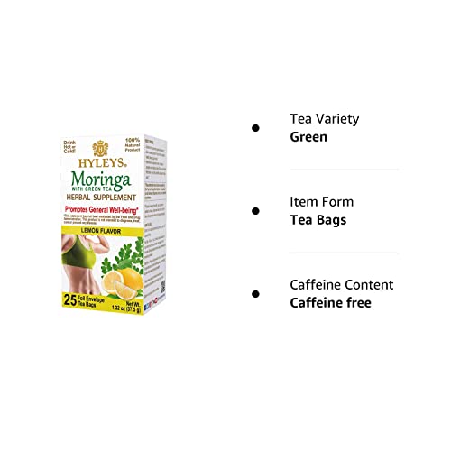 Hyleys Tea Moringa Oleifera with Lemon Flavor - 25 Tea Bags (Miracle Tree Tea) HYLEYS buy supplements canada