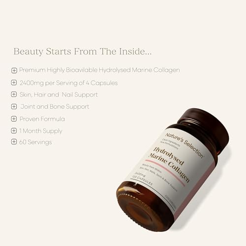 Pure Hydrolysed Marine Collagen Capsules 2400mg - Collagen Tablets High Strength Collagen Nature's Selection buy supplements canada