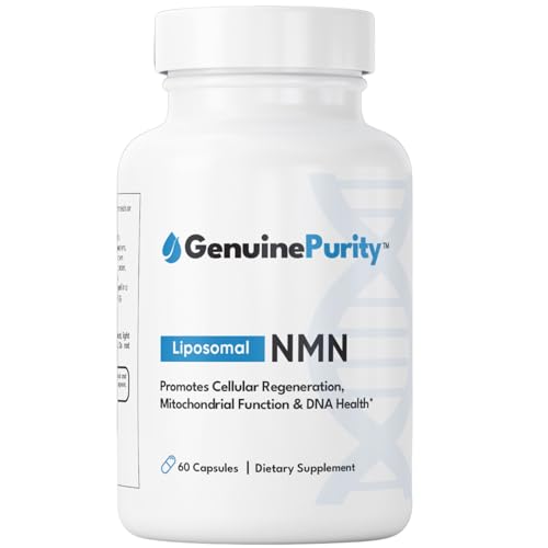 GenuinePurity - 250mg Liposomal NMN Supplement - 60 Vegan Capsules to Support NAD+ Production, Cellular Energy & Healthy Aging - Nicotinamide Mononucleotide for Metabolic Wellness & Immune Support GenuinePurity buy supplements canada