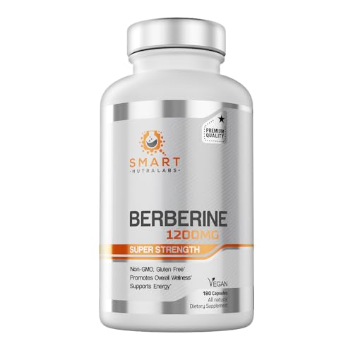 Premium Berberine HCL 1200mg- 180 Vegan Capsules, 100% Pure Berberin Smart Nutra Labs buy supplements canada