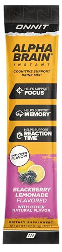 ONNIT Alpha Brain Instant Cognitive Support Drink Mix, BlackBerry Lemonade Flavor, Nootropic Supplement for Focus, Memory, and Clarity, 0.13 oz Packets, 30 Count ONNIT buy supplements canada
