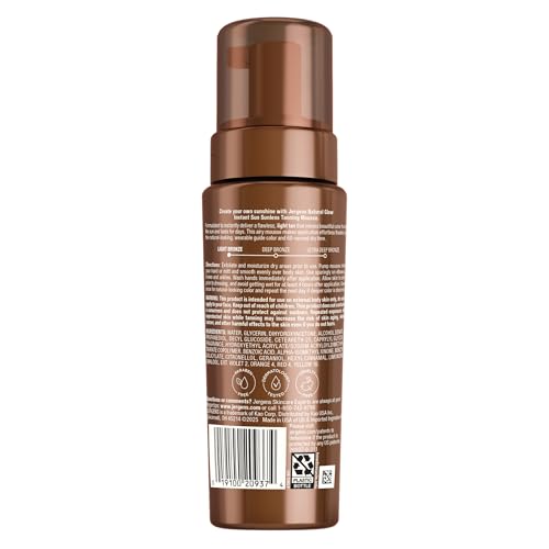 Jergens Natural Glow Instant Sun Body Mousse, Self Tanner for Light Bronze Tan, Sunless Tanning Body Bronzer Jergens buy supplements canada